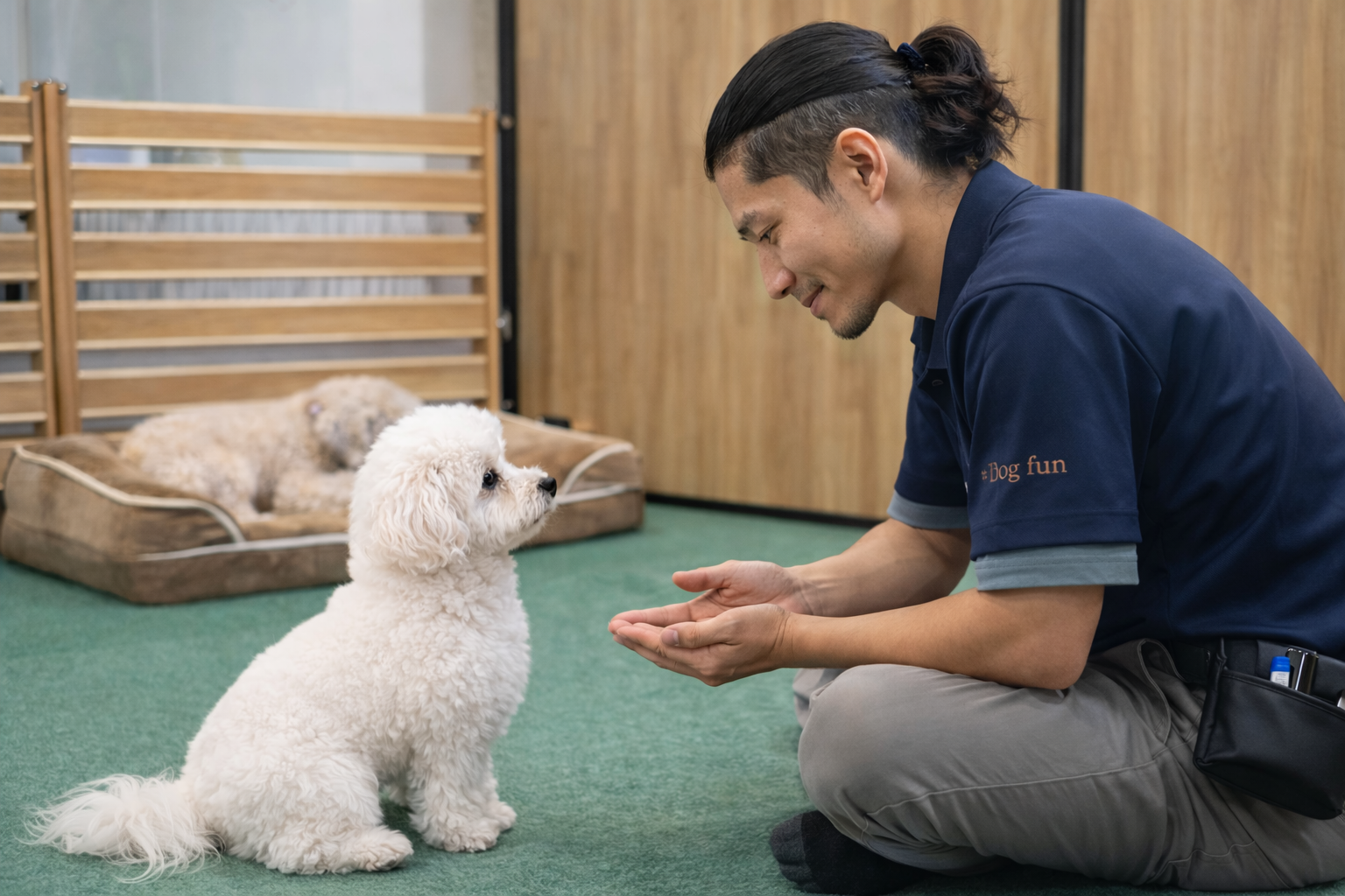 南青山 dog funでの信頼関係に基づくトレーニング